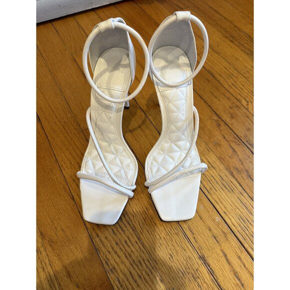 SCHUTZ Gaiah Ankle Strap Sandals in White Leather Size 8 EUC - Picture 5 of 11